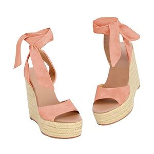 Womens Platform Espadrille Wedges Open Toe High Heel Sandals with Ankle Strap